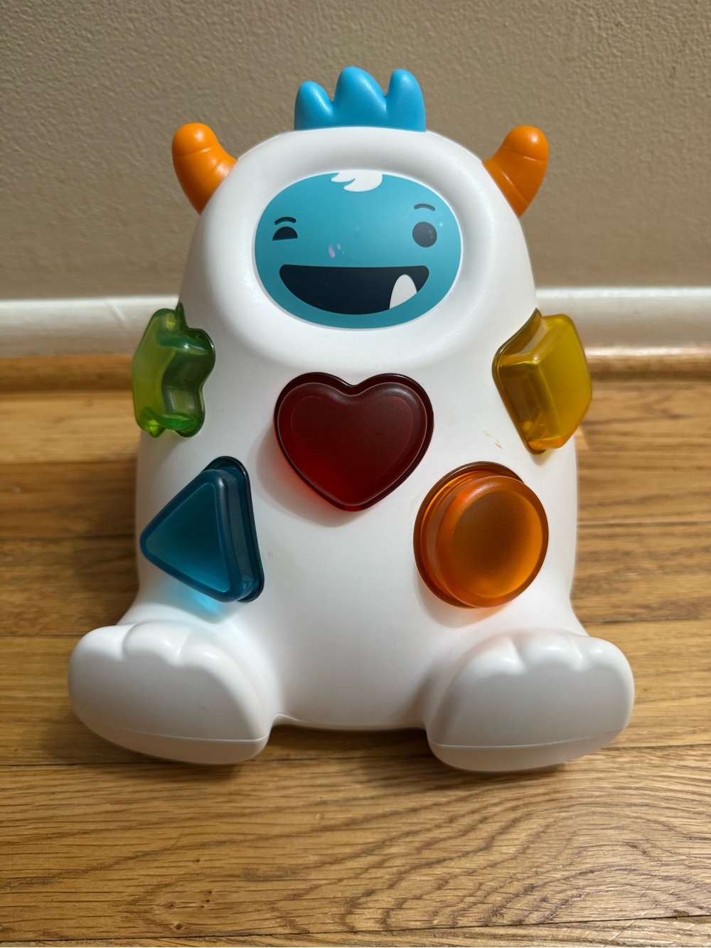 White Monster Shape Sorter Toy with Colorful Buttons - Kids Toys